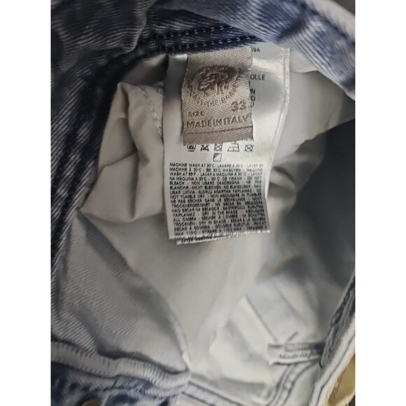 Diesel Basic Jeans Mens 33 Light Wash Straight Leg Button Fly Distressed(HL4) - Picture 10 of 13